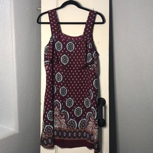 Maroon pattern dress